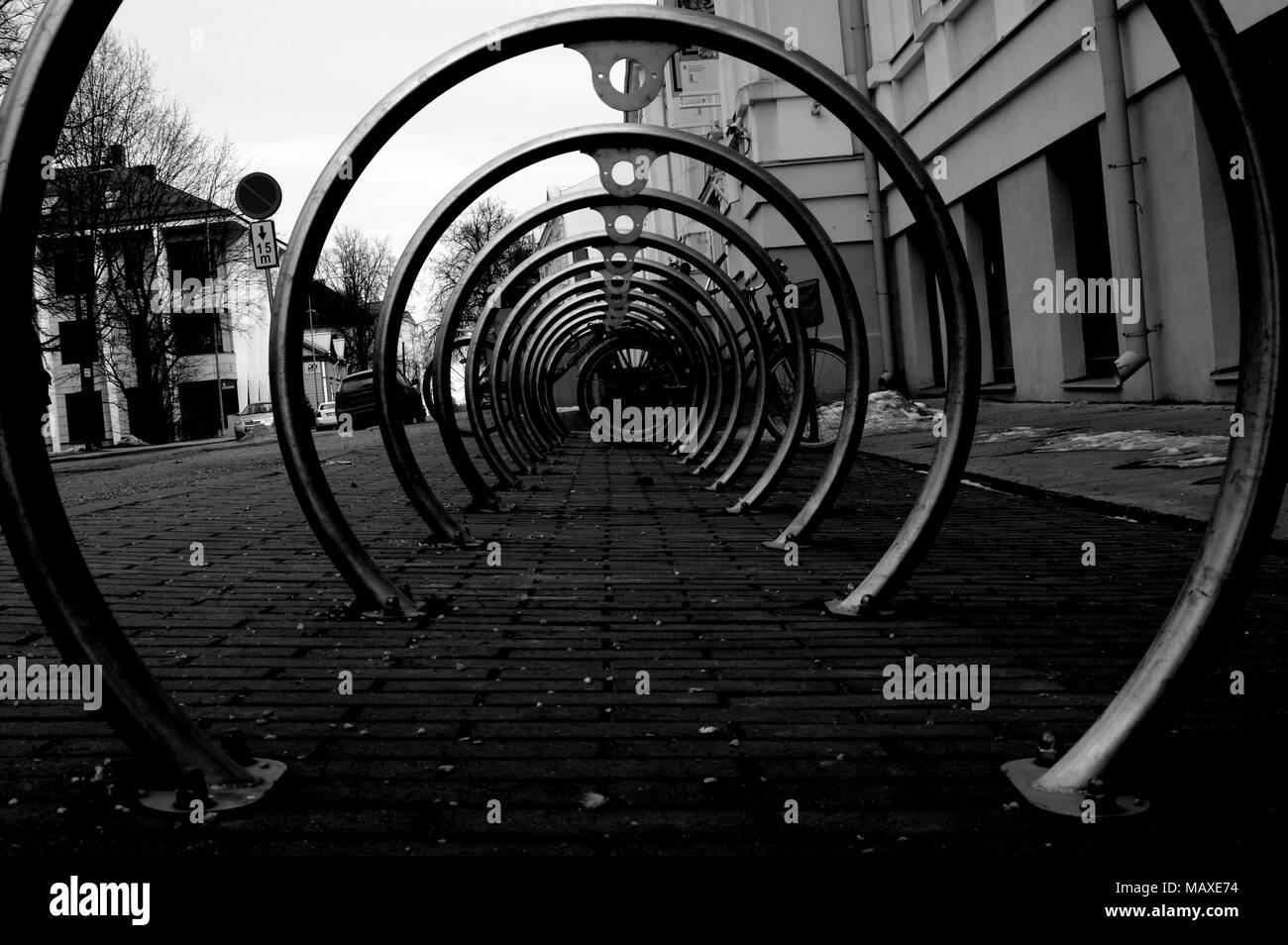 Bicycle storage unit Stock Photo Alamy