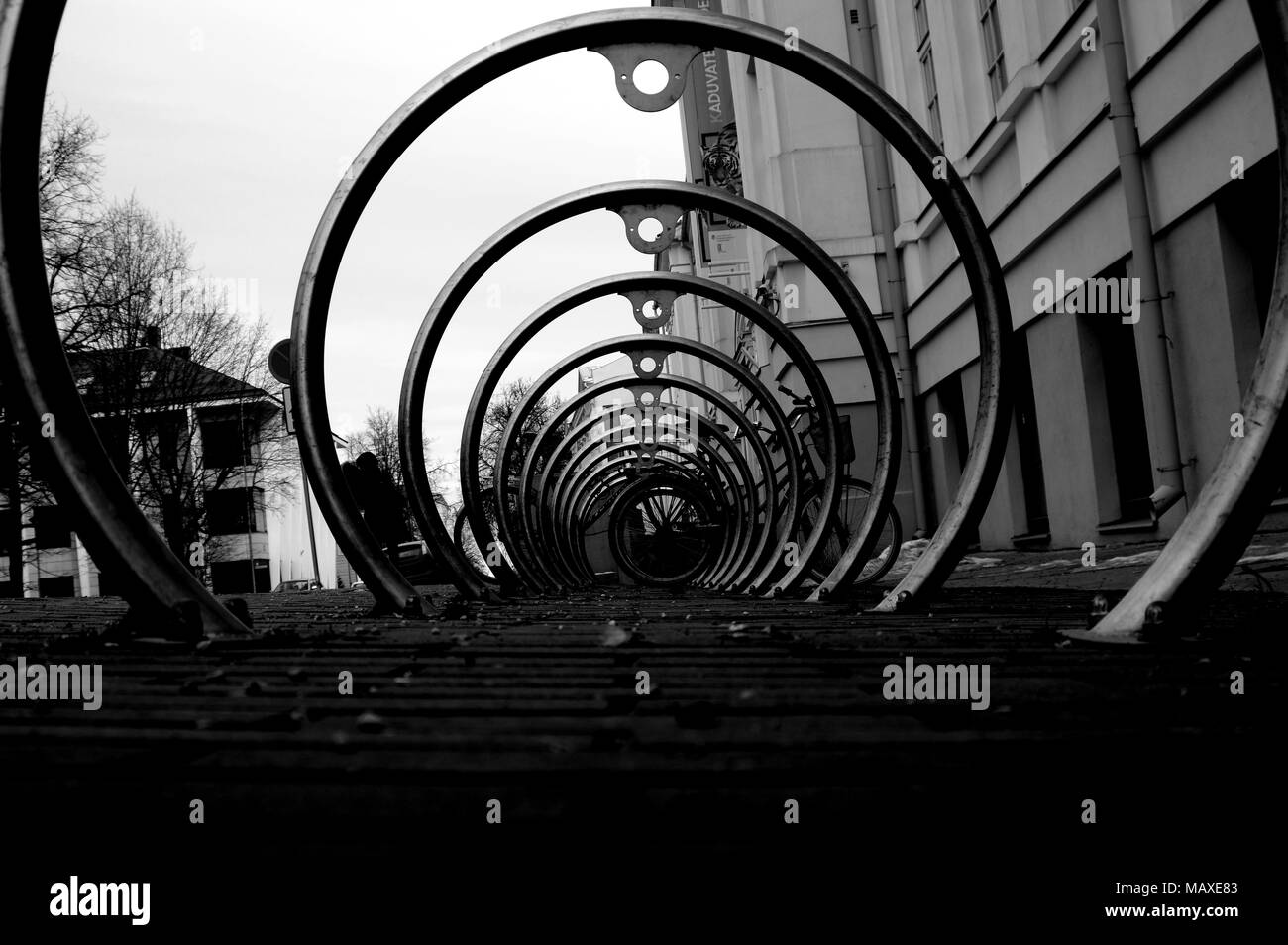 Bicycle storage unit Stock Photo Alamy
