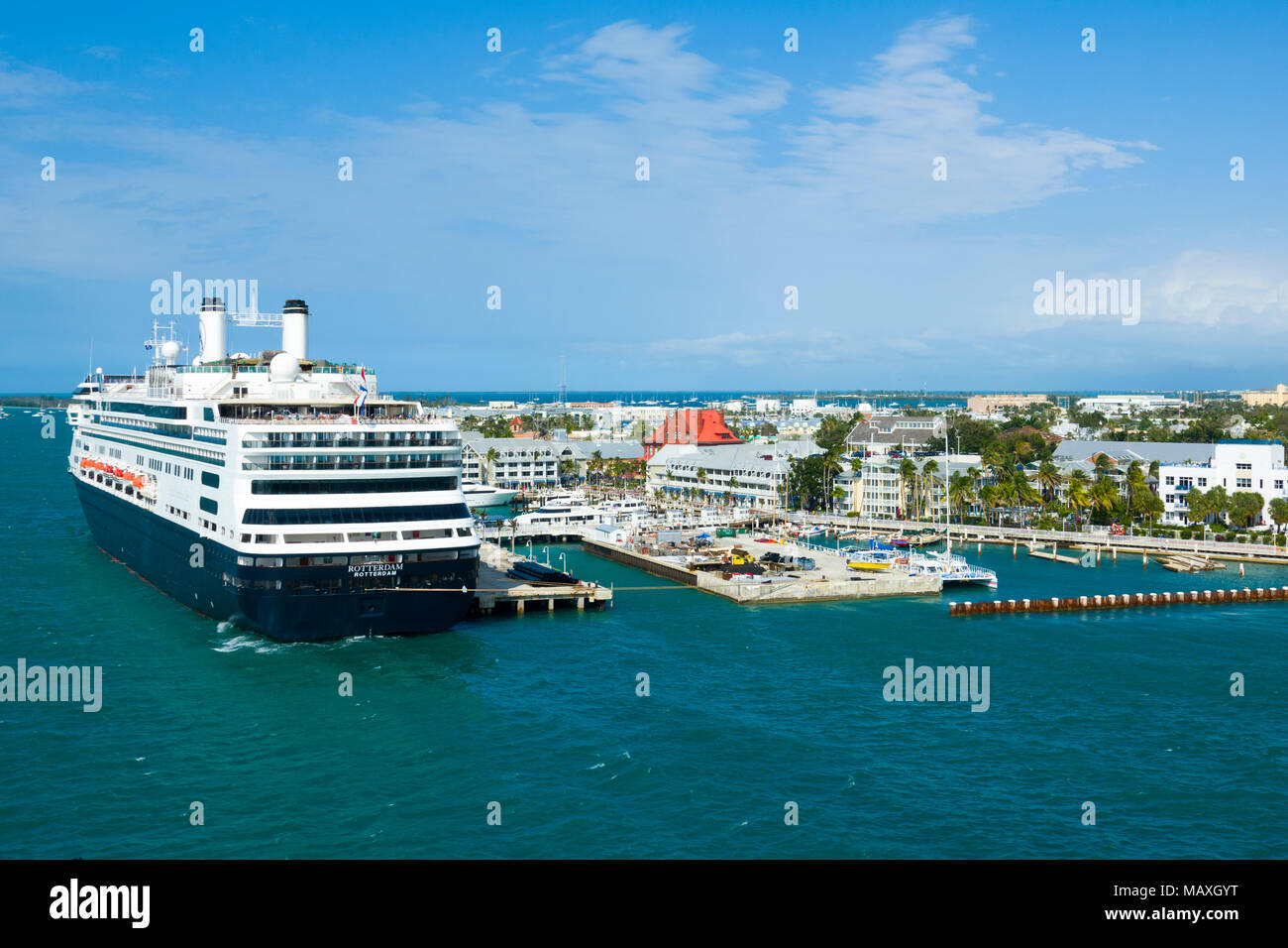 Holland America Rotterdam Cruise ship at the popular Florida destination of Key West Stock Photo