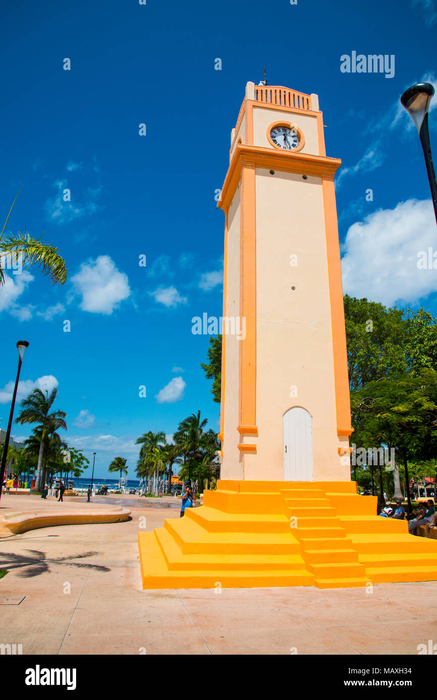 Benito Juarez Plaza in Cozumel Mexico is a popular cruise destination in the western Caribbean Stock Photo