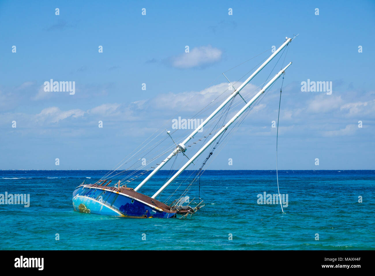shipwreck Cozumel Mexico Stock Photo