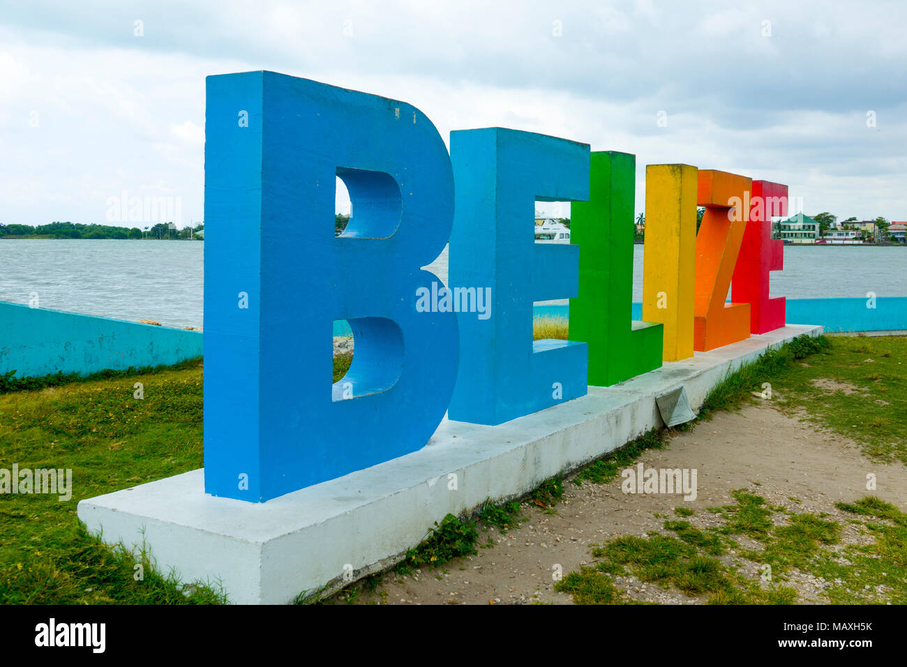 Mask display in shopping area near Caribbean Cruise ship in Belize City  Belize Central America Stock Photo - Alamy