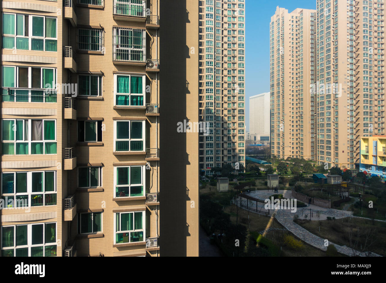 Chinese Apartment Building Tall Highrise Development Living Space Urban ...