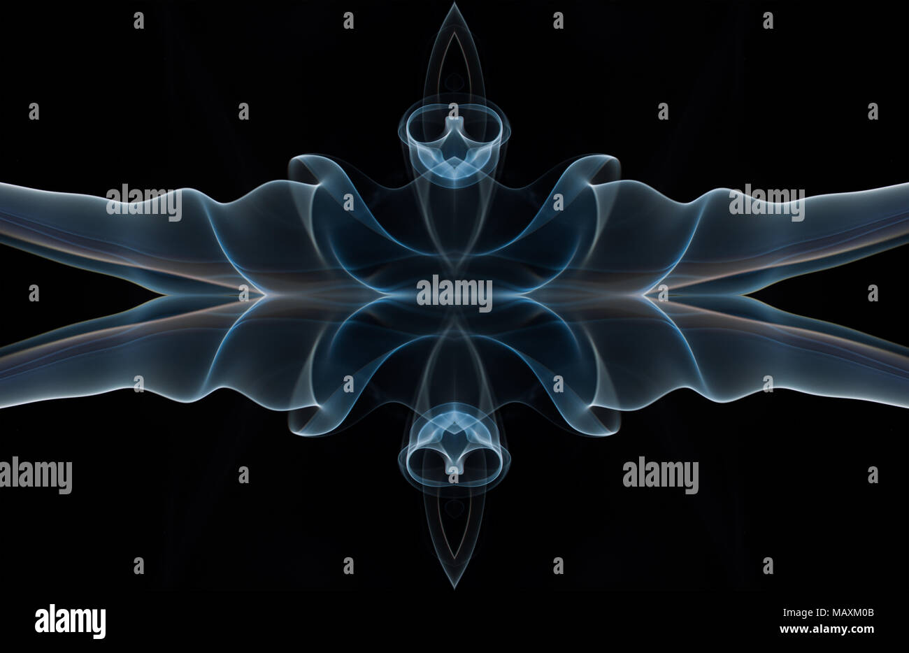 movement of smoke, Abstract Light blue smoke on black background, Light ...