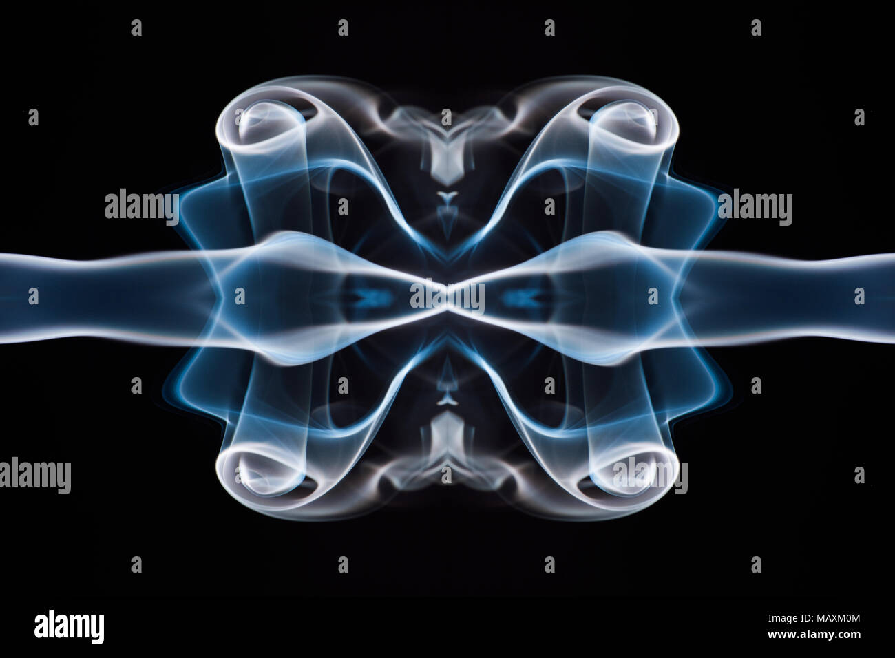 movement of smoke, Abstract Light blue smoke on black background, Light ...