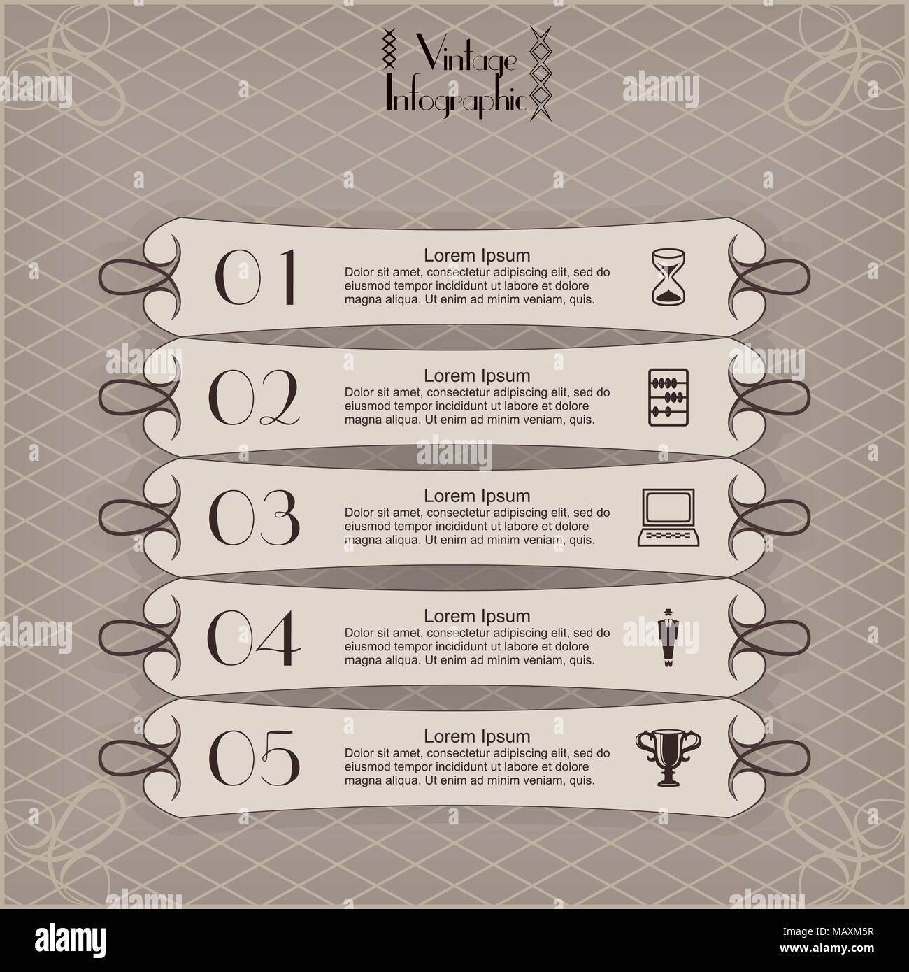 Vintage infographic vector image label Stock Vector
