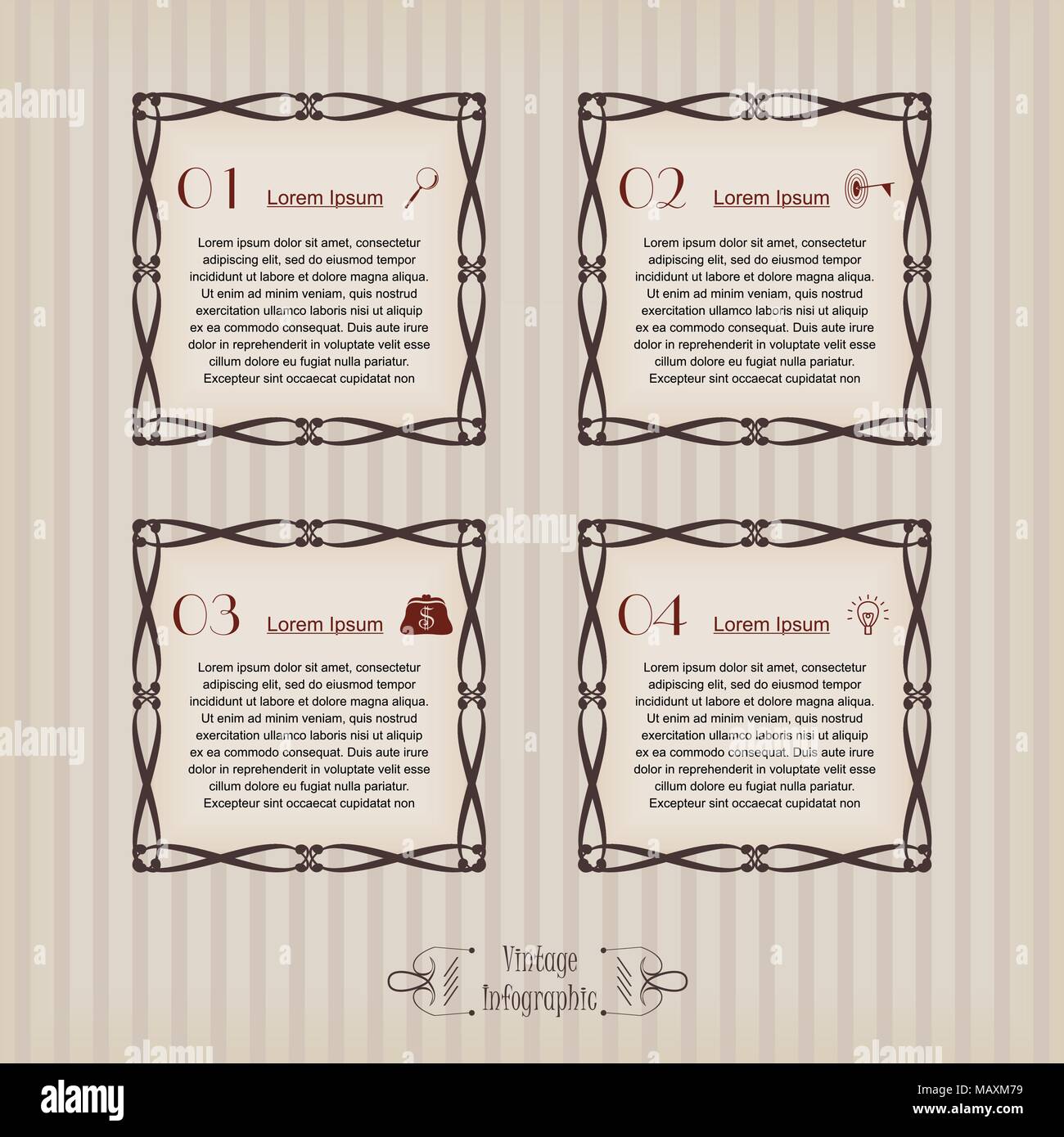 Vintage infographic vector image square Stock Vector
