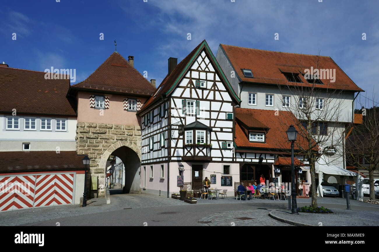 Historic town Mühlheim, upper Danube river valley, Baden-Württemberg, Germany Stock Photo