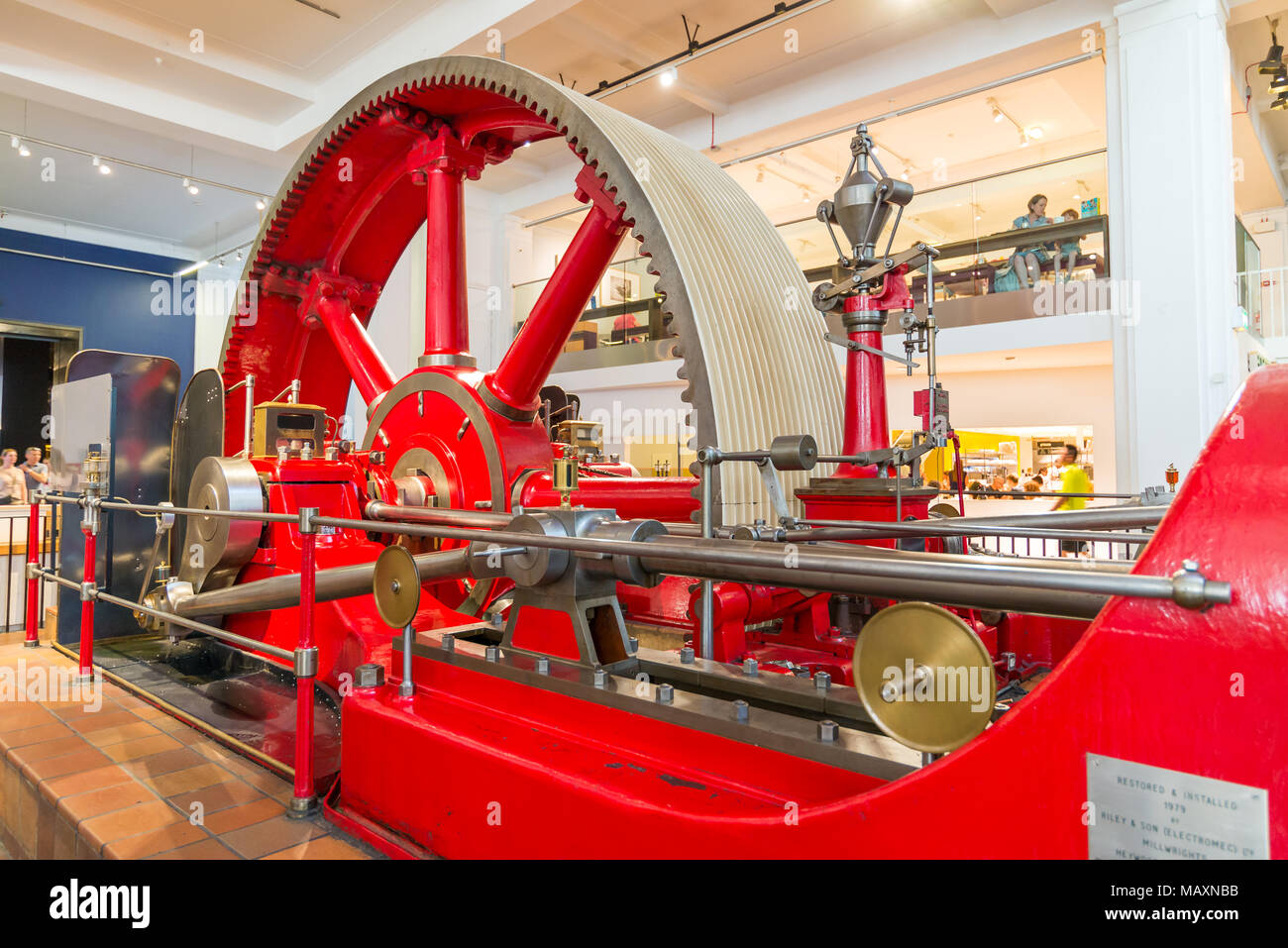 Mill Engine by Burnley Ironworks Company, 1903 in the Science Museum, London, UK Stock Photo