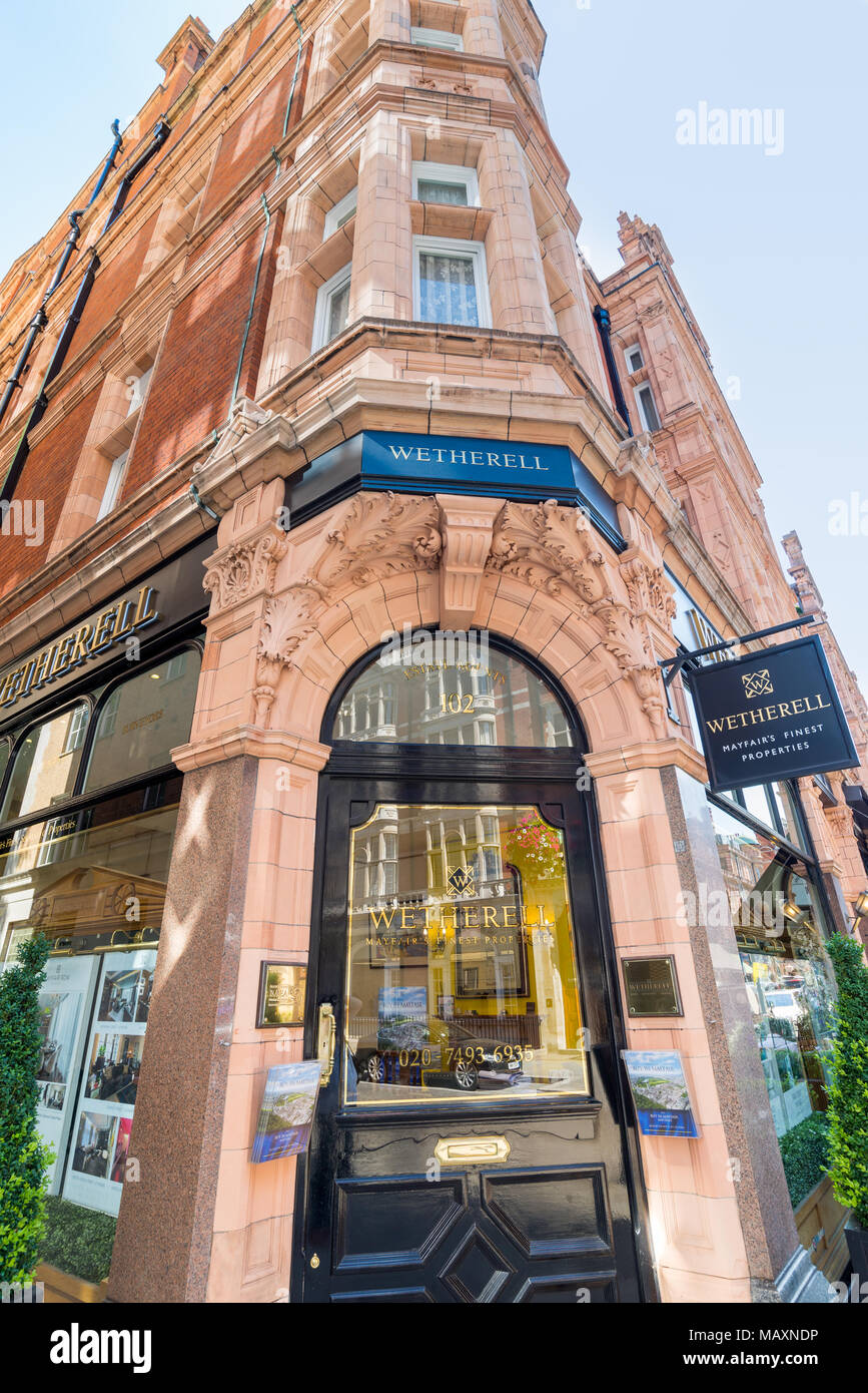 Wetherell estate agent, Mount Street, Mayfair, London, UK Stock Photo