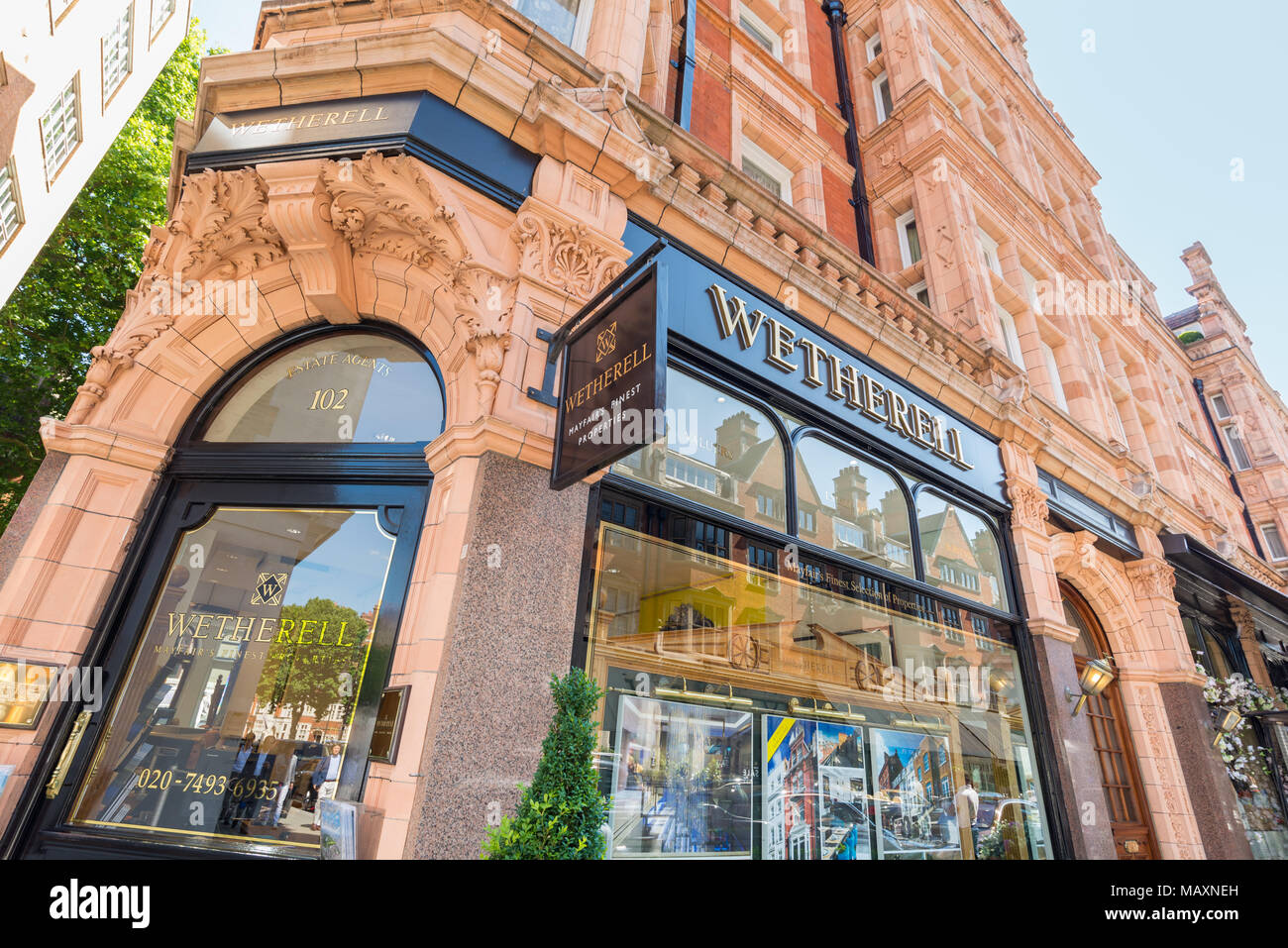Wetherell estate agent, Mount Street, Mayfair, London, UK Stock Photo