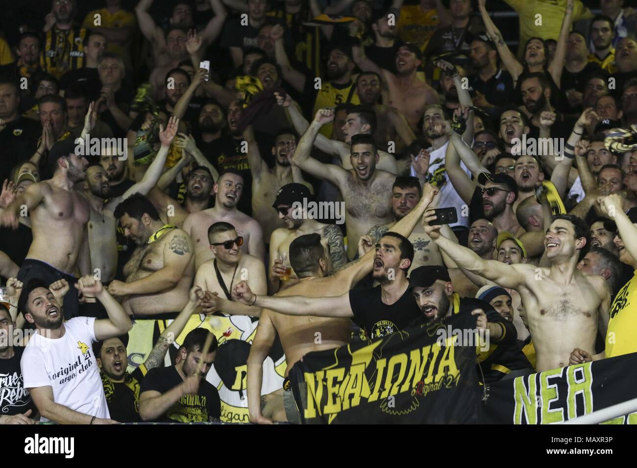 Strasbourg, France. 4th Apr, 2018. AEK supporters seen during the Basketball  Champions League match between SIG Strasbourg and AEK. Credit: Elyxandro  Cegarra/SOPA Images/ZUMA Wire/Alamy Live News Stock Photo - Alamy