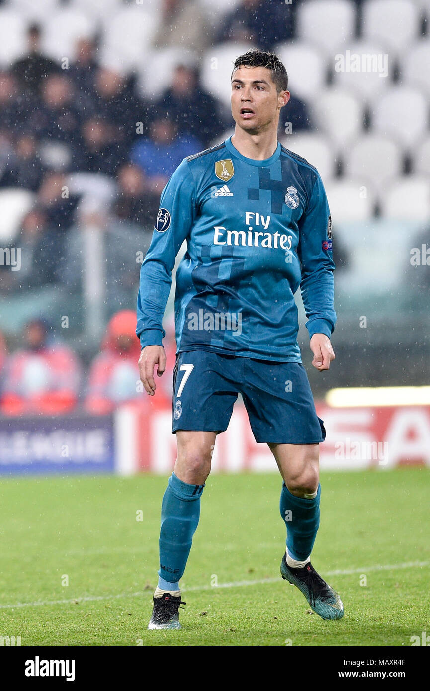 Cristiano Ronaldo (Real Madrid Club de Fœtbol), during the UEFA Champions  League quarter-finals 1st leg football match between Juventus FC and Real  Madrid CF at Allianz Stadium on 03 April, 2018 in
