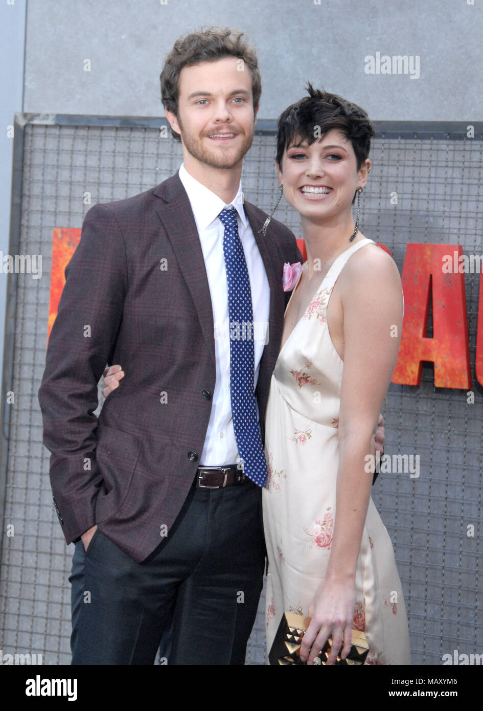 LOS ANGELES, CA APRIL 04 (L R) Actor Jack Quaid and artist Lizzy