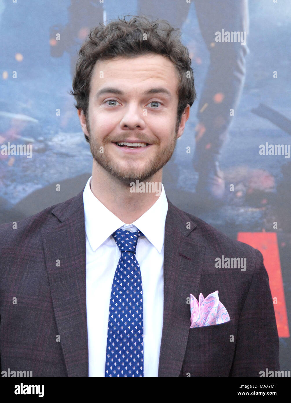 LOS ANGELES, CA - APRIL 04: Actor Jack Quaid attends the premiere of Warner Bros. Pictures' 'Rampage' at Microsoft Theater on April 4, 2018 in Los Angeles, California. Photo by Barry King/Alamy Live News Stock Photo