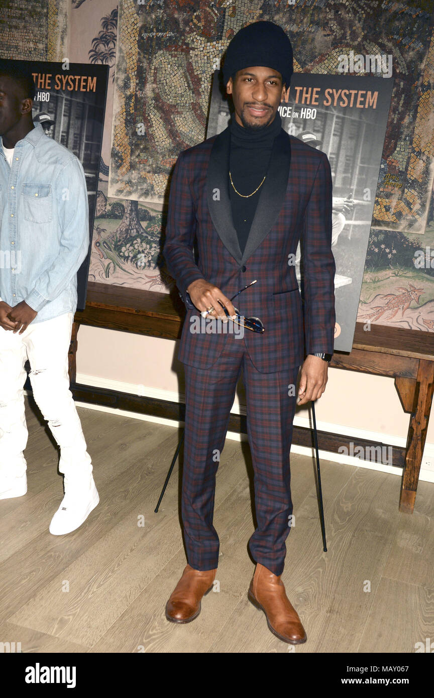 New York City. 3rd Apr, 2018. Jon Batiste attends the 'Vice' Season 6 series premiere at the Whitby Hotel on April 3, 2018 in New York City. | Verwendung weltweit Credit: dpa/Alamy Live News Stock Photo