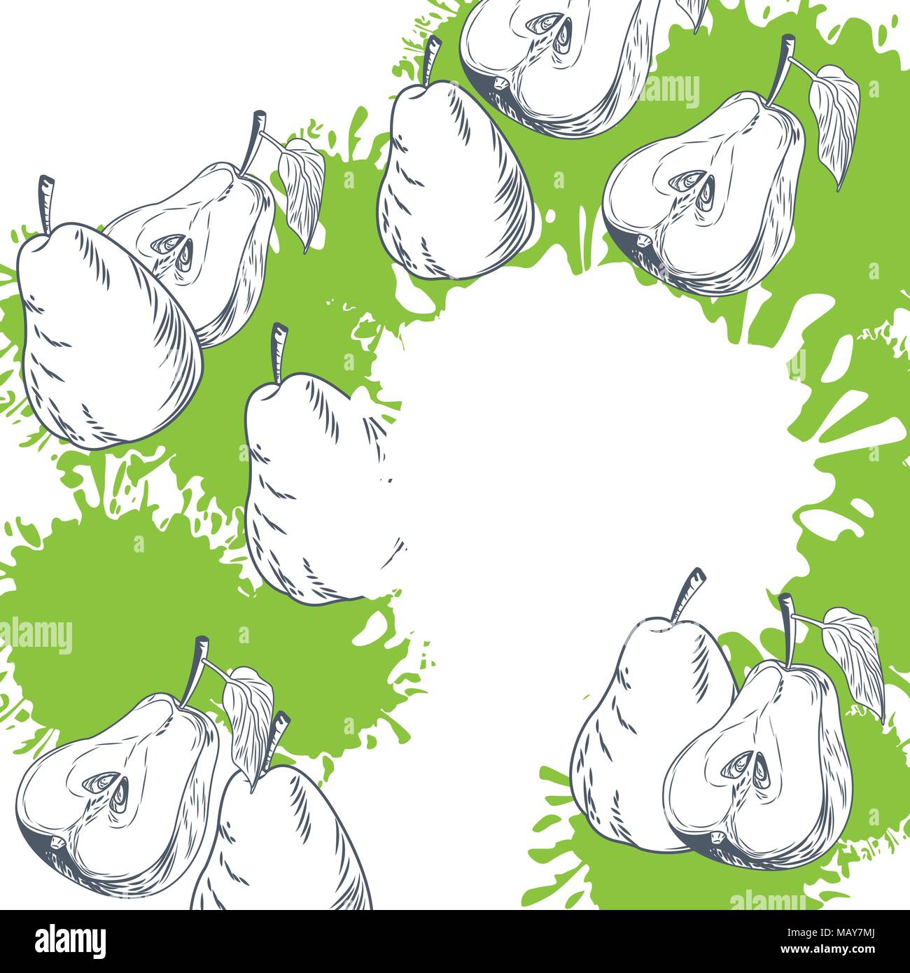 Sweet and fresh pears colorful splash Stock Vector Image & Art - Alamy