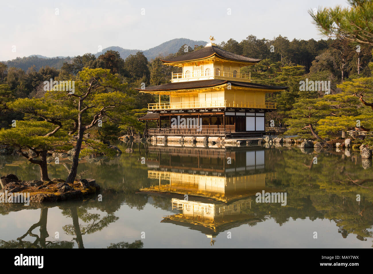 World heritage in Kyoto stained in the sunset Stock Photo