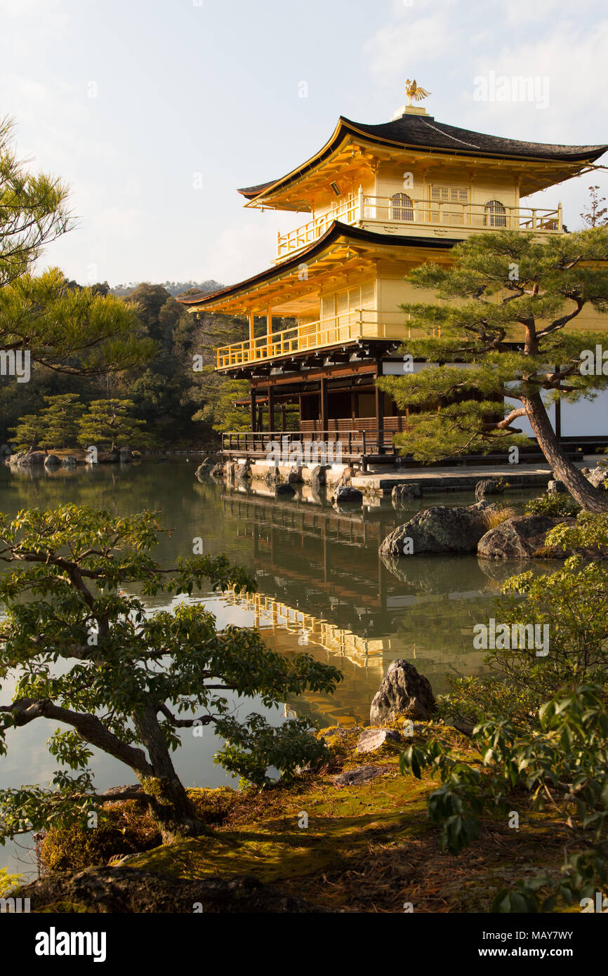 World heritage in Kyoto stained in the sunset Stock Photo