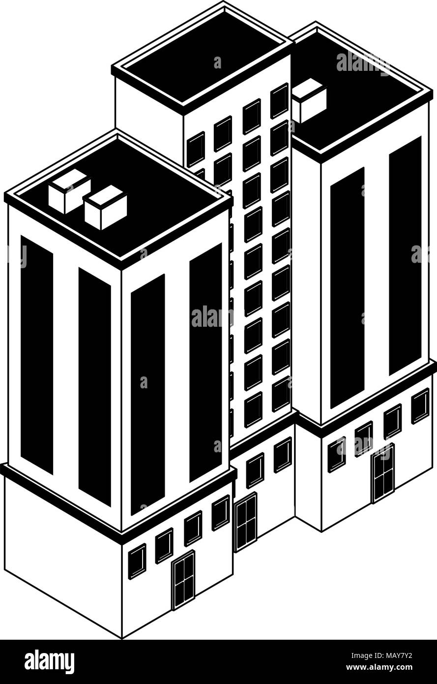 Isometric office building Stock Vector Image & Art - Alamy