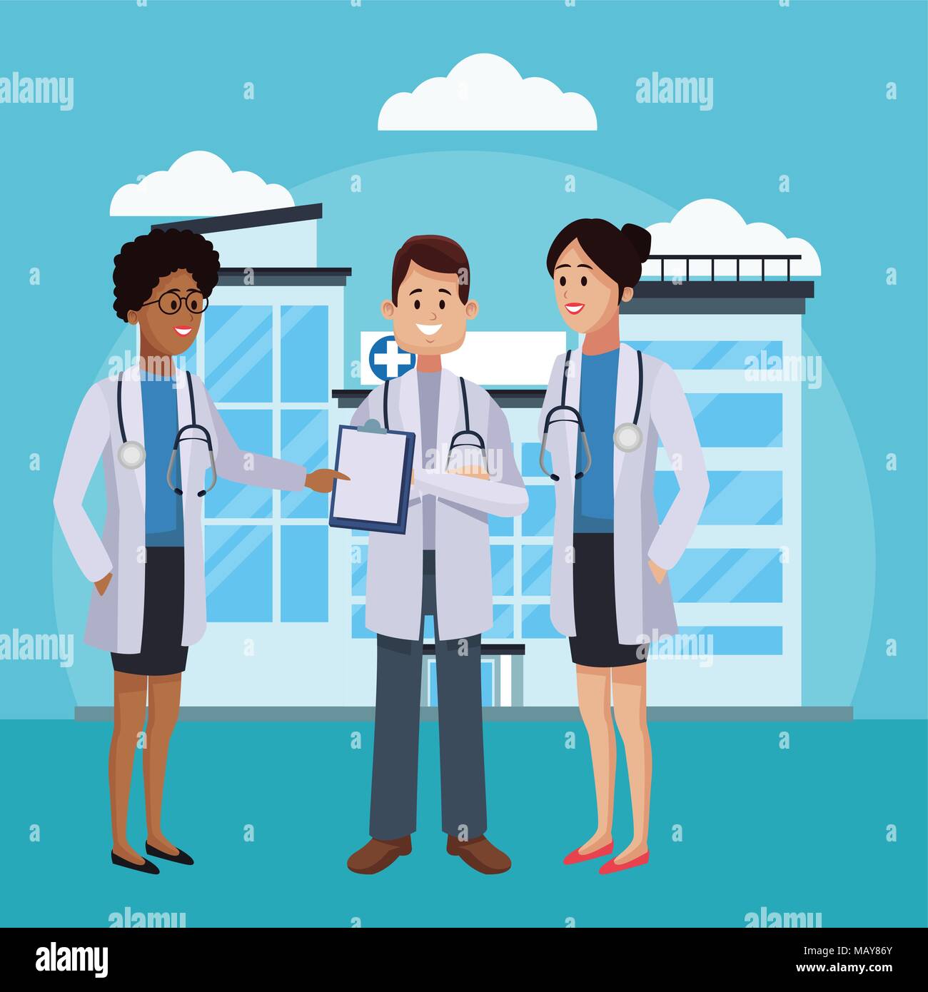 Medical teamwork cartoon Stock Vector Image & Art - Alamy