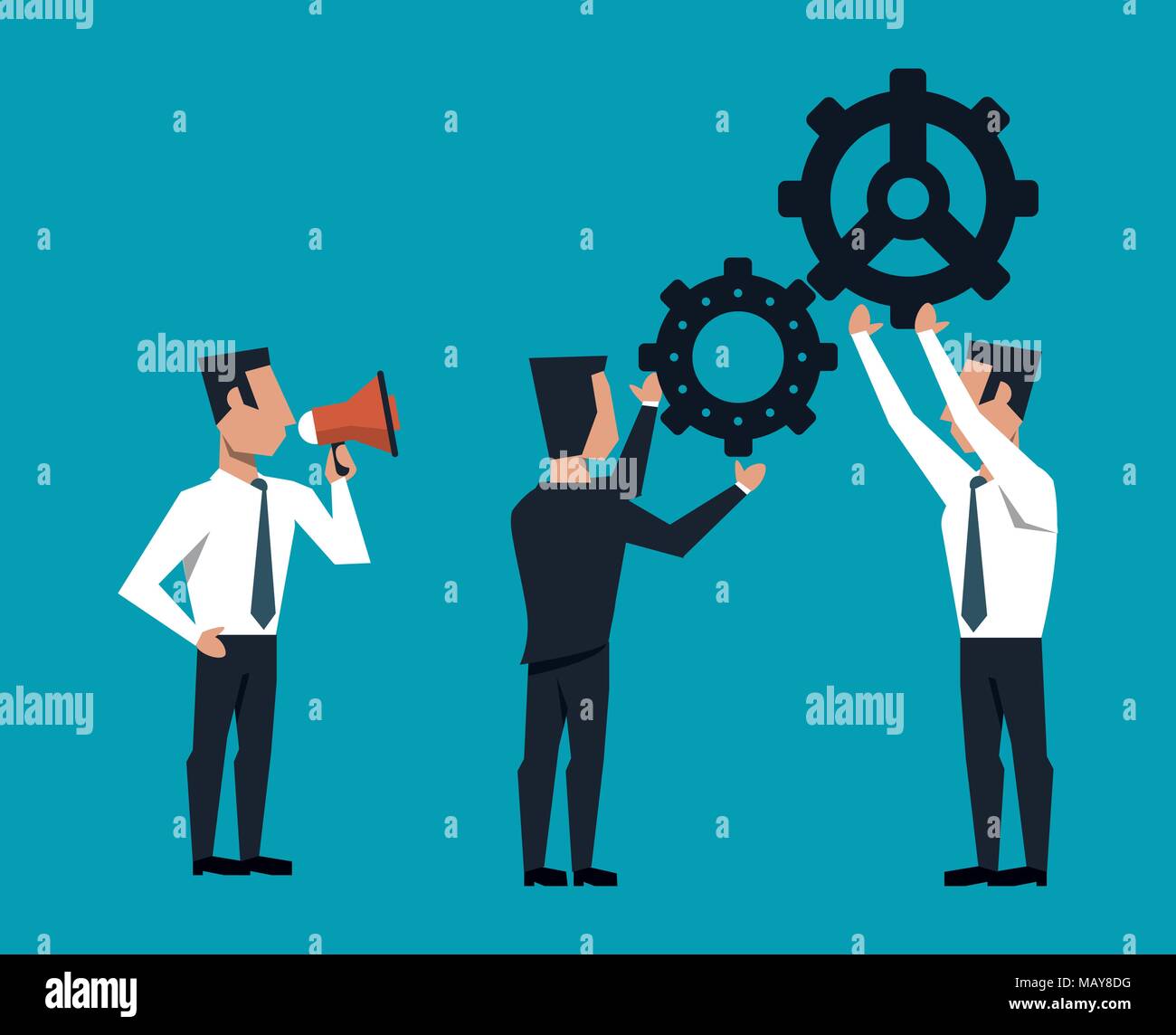 Business people and gears Stock Vector Image & Art - Alamy