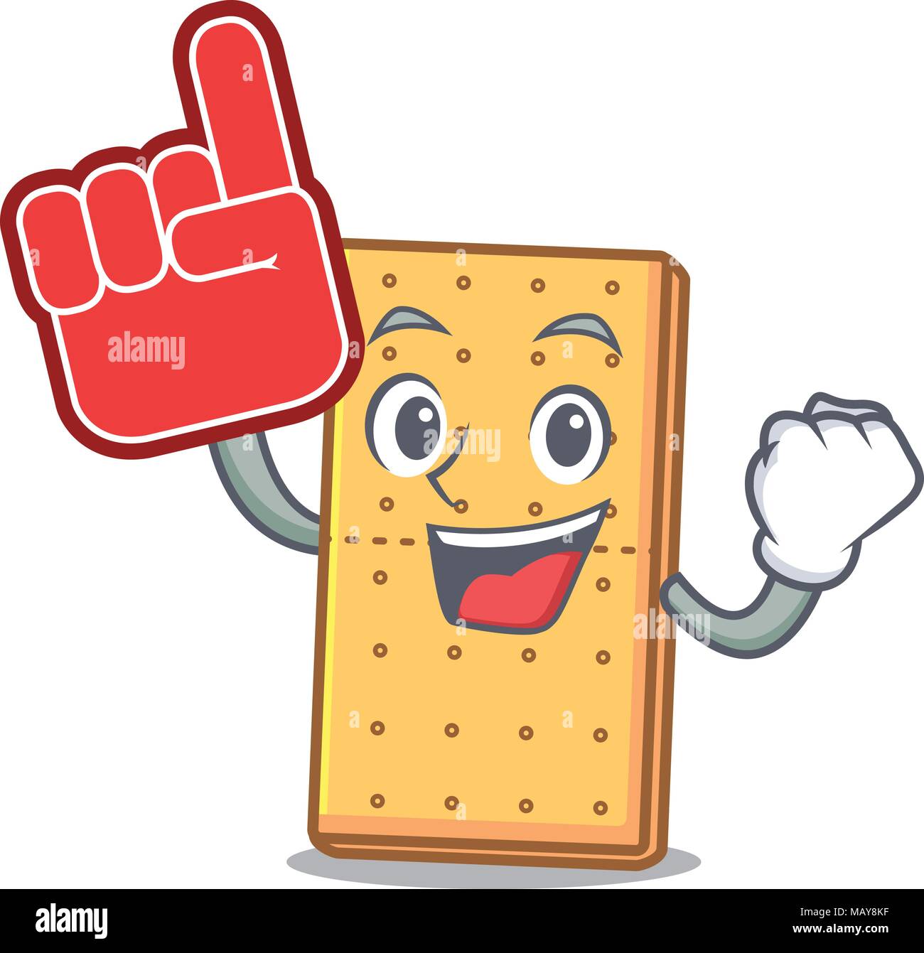 Foam finger graham cookies mascot cartoon Stock Vector