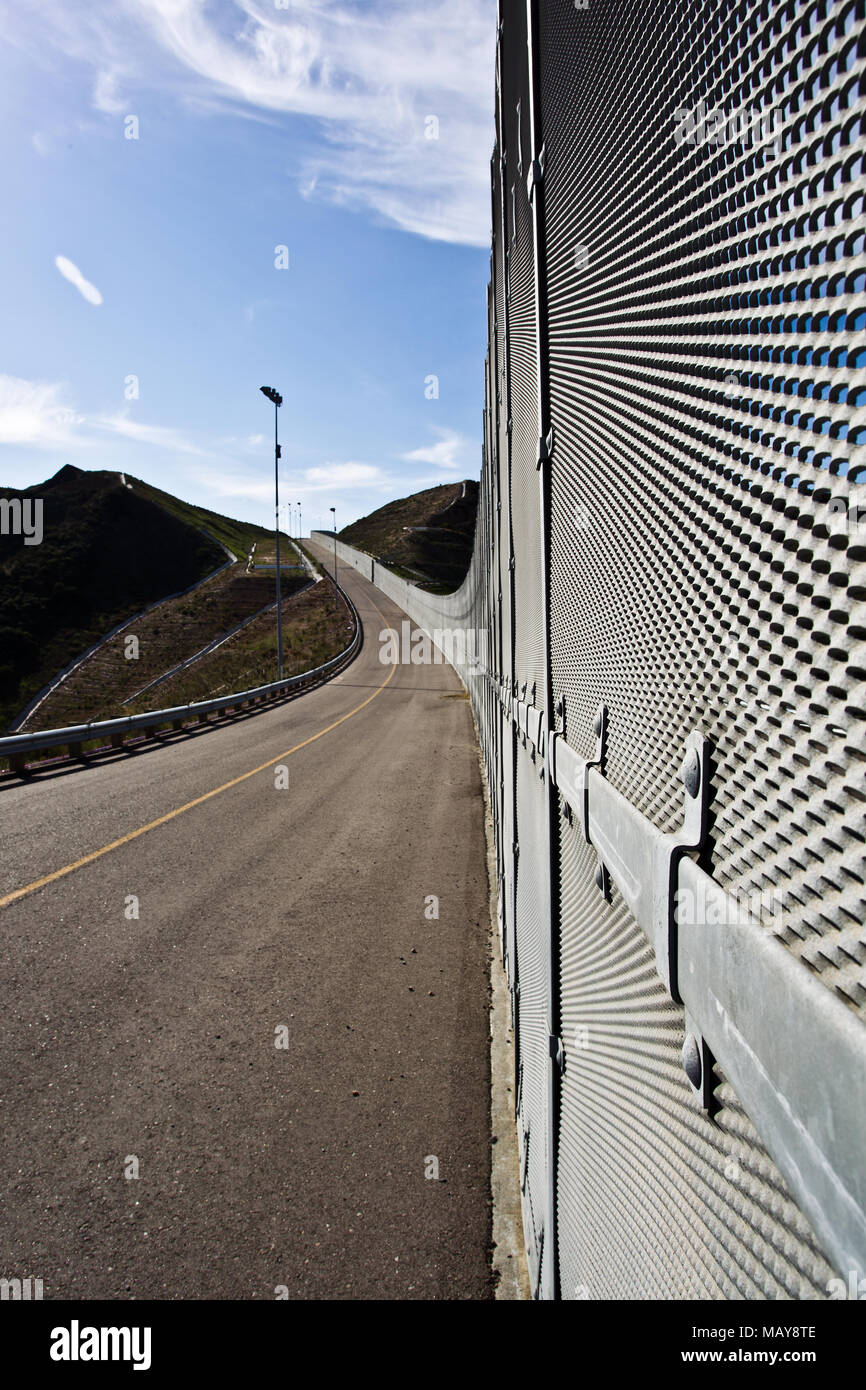 In the late 90s, a secondary pedestrian barrier was added to San Diego’s Border Infrastructure System to increase the U.S. Border Patrol’s ability to impede and deny illegal cross-border activity. In recent years, the wide availability of battery-powered hand tools have rendered the design used for this barrier vulnerable to quick breaching.  DHS’s FY 2018 Enacted Appropriations provided funding to replace 14 miles of this legacy secondary pedestrian barrier with steel bollard wall. Stock Photo