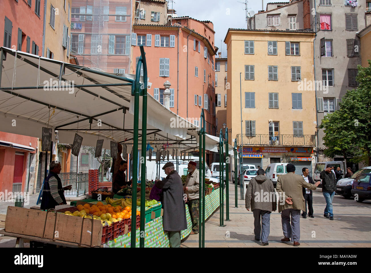 Market at old town of Grasse, Alpes-Maritimes, South France, France, Europe Stock Photo