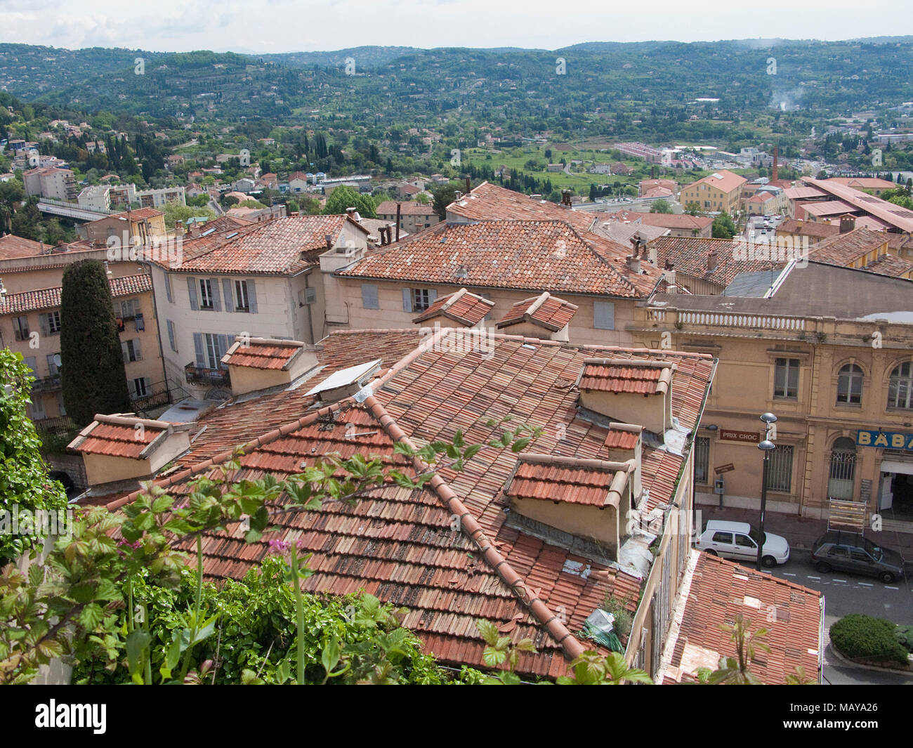 View over the roofs of the old town of Grasse, Alpes-Maritimes, South France, France, Europe Stock Photo