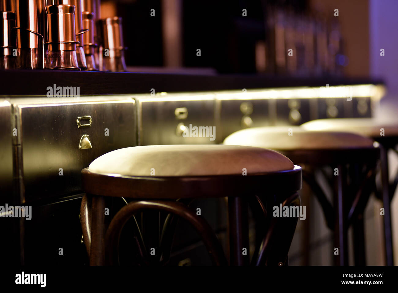 Wooden bar counter high hi-res stock photography and images - Alamy