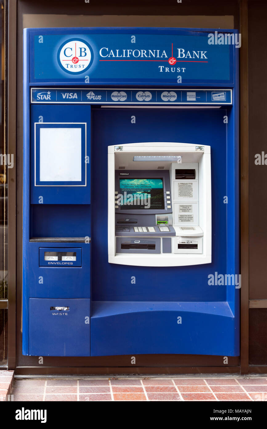 California Bank Trust cash machine, Los Angeles Stock Photo - Alamy