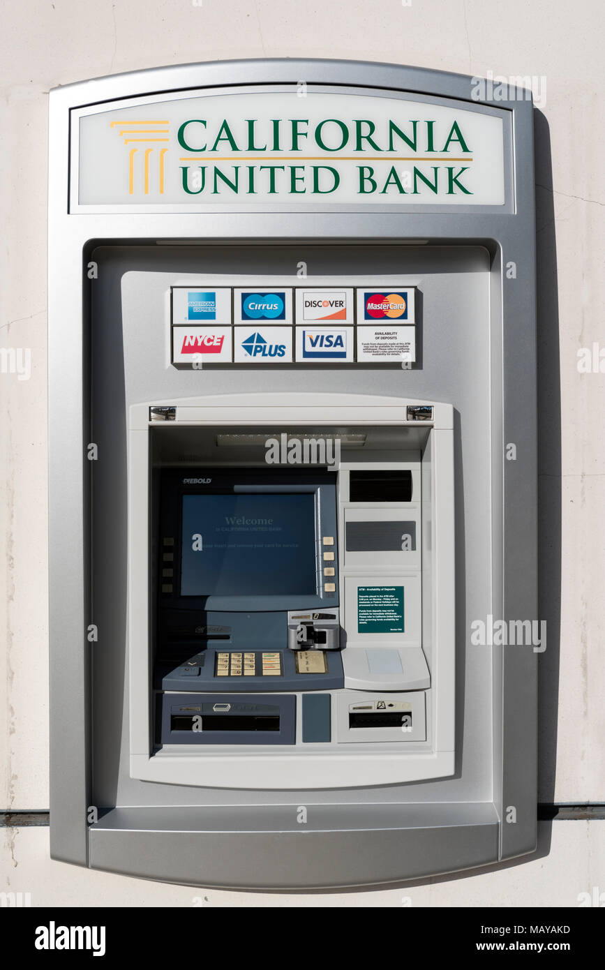 California United Bank till machine, Los Angeles, CA Stock Photo Alamy