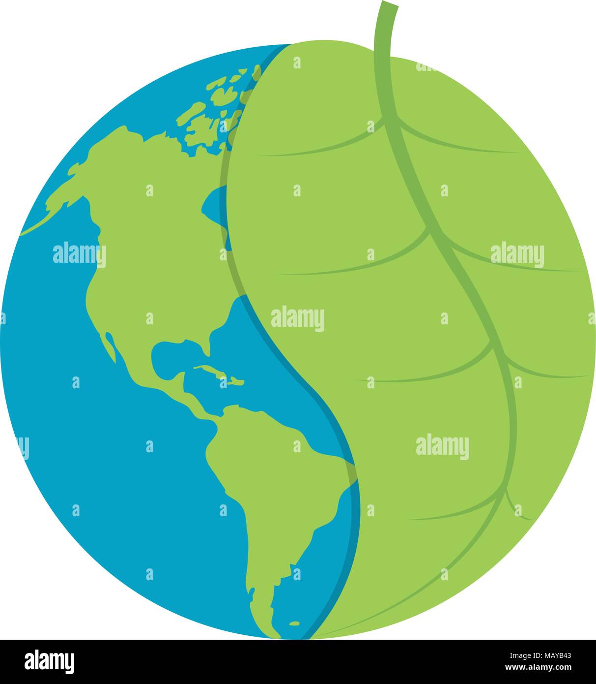 global earth planet with leaf to ecology care Stock Vector Image & Art ...