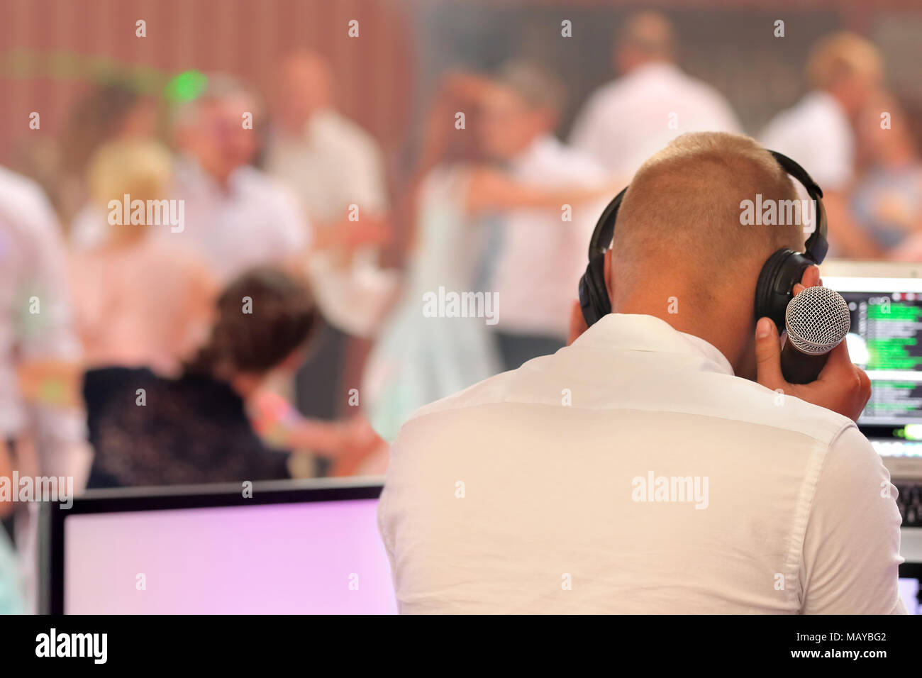 Dancing couples during party or wedding celebration Stock Photo