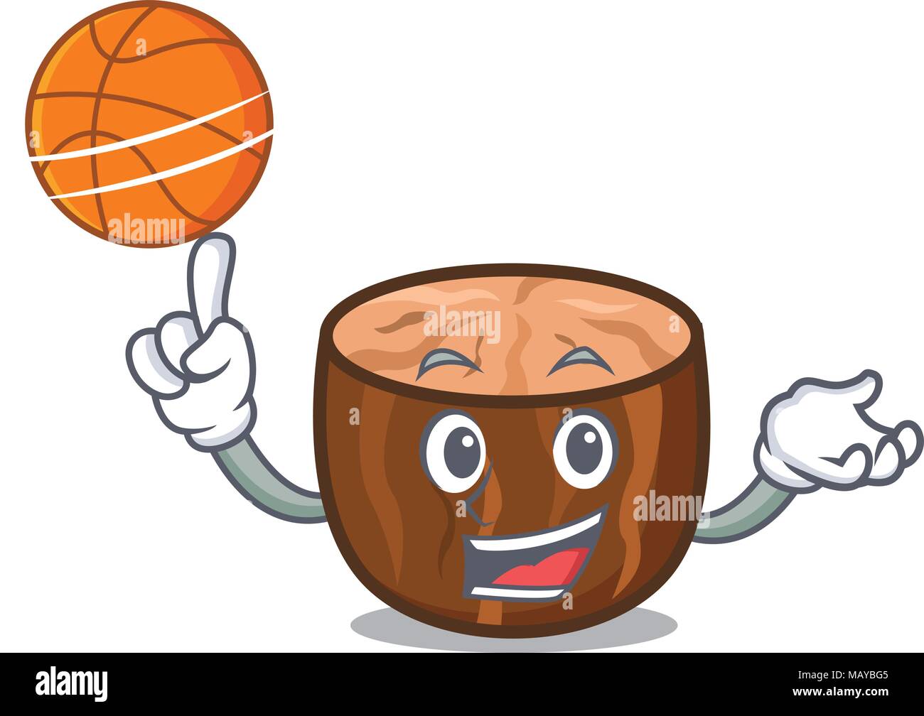 With basketball nutmeg character cartoon style Stock Vector Image & Art