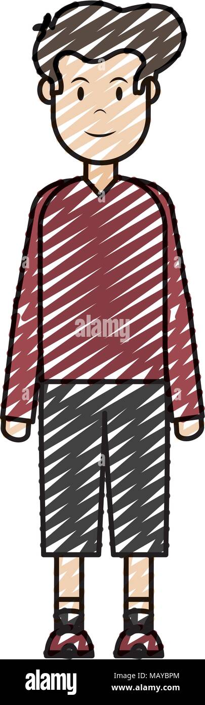 doodle man with shirt design and casual plant Stock Vector Image & Art ...