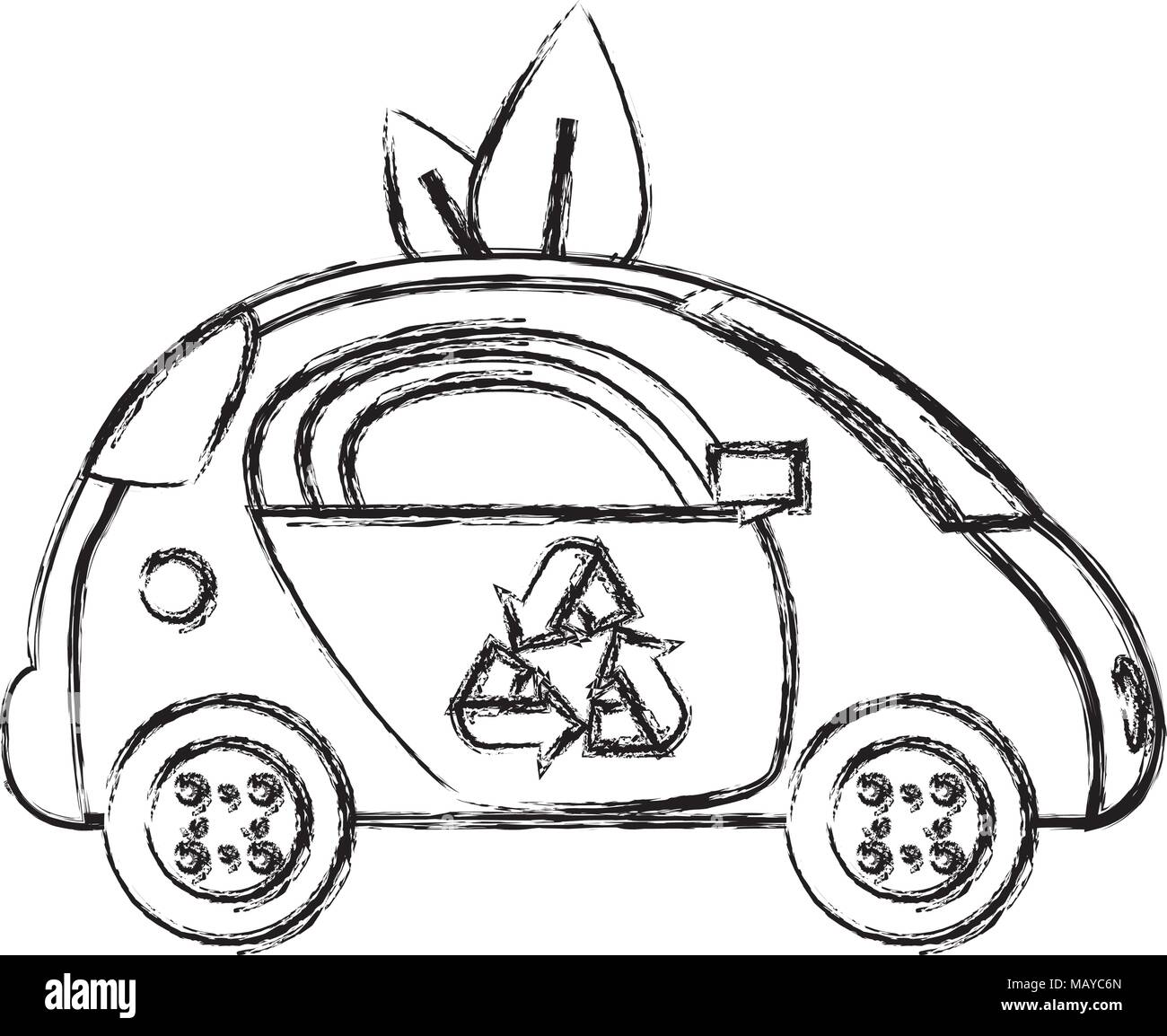 grunge ecology car vehicle technology with leaves Stock Vector Image ...