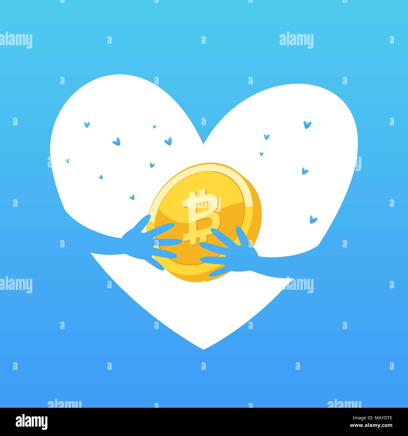 Love Bitcoin Physical Bit Coin Digital Currency Gold Vector Love Bitcoin Physical Bit Coin Digital Currency Gold Vector