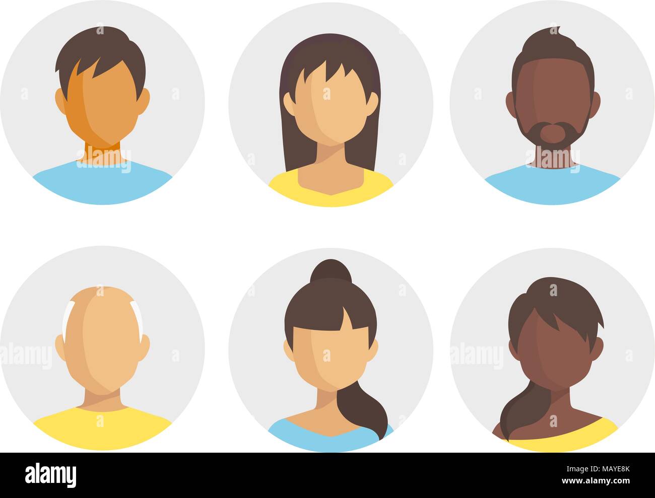 Avatar profile icon set including male.Vector Stock Vector Image & Art ...