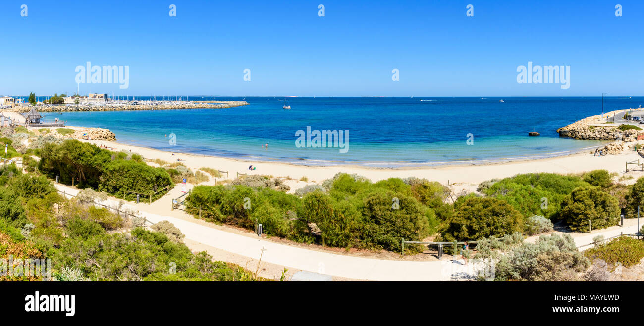 Panorama of Bathers Beach, Fremantle, Western Australia, Australia Stock Photo