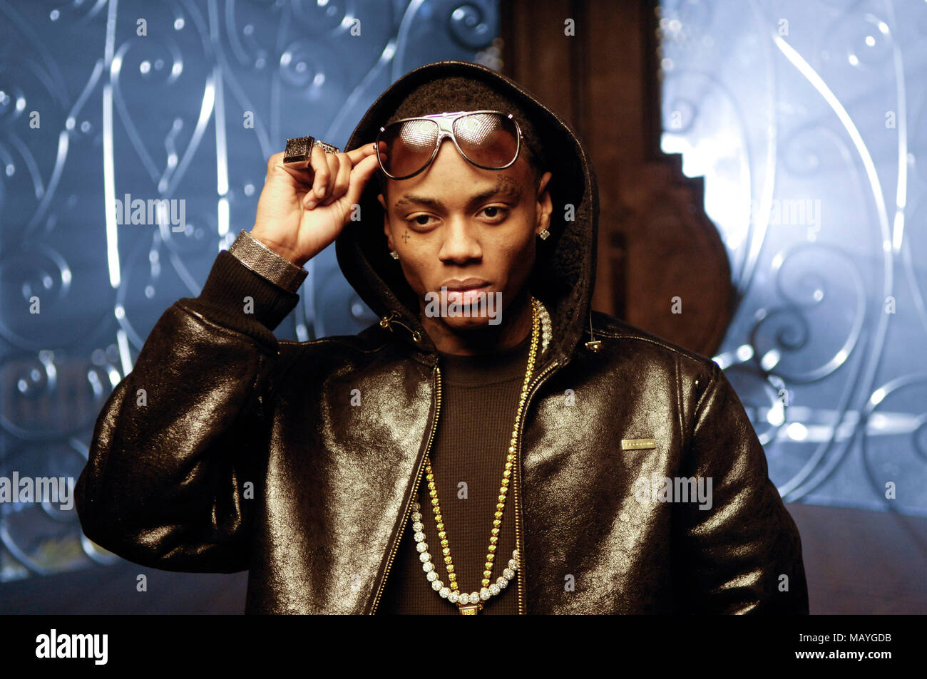 Rapper Deandre Way aka Soulja Boy on set at Soulja Boy Tell 'Em and ...
