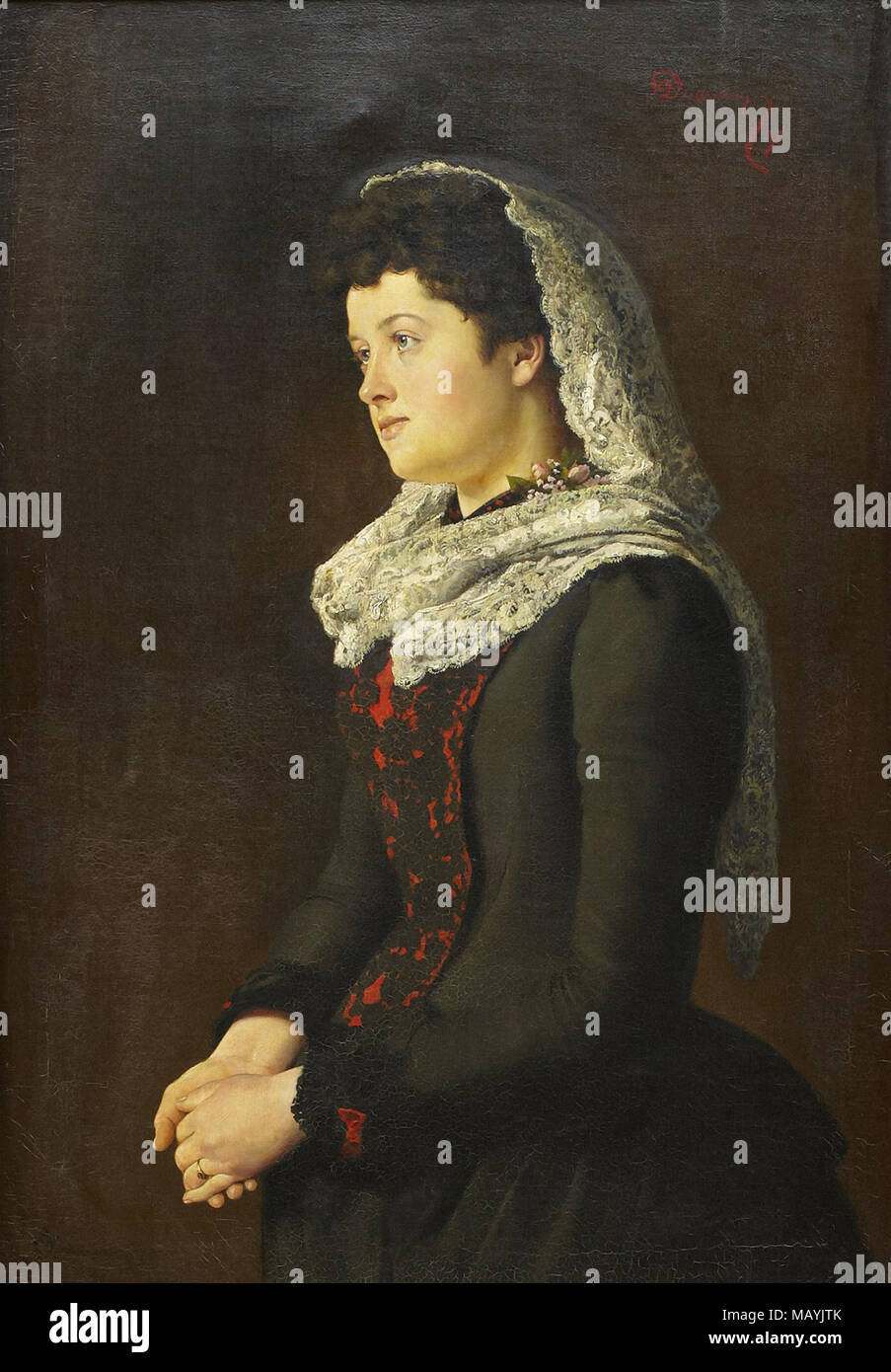 Dieffenbacher August Wilhelm - Portrait of a Woman Stock Photo