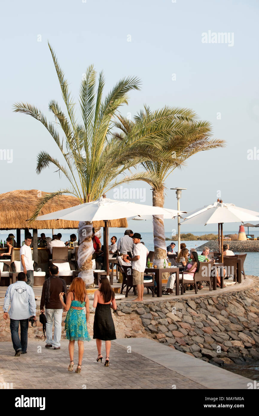 Aegypten, Kafr el Gouna, "moods" Restaurant & Bar in der Marina Stock Photo