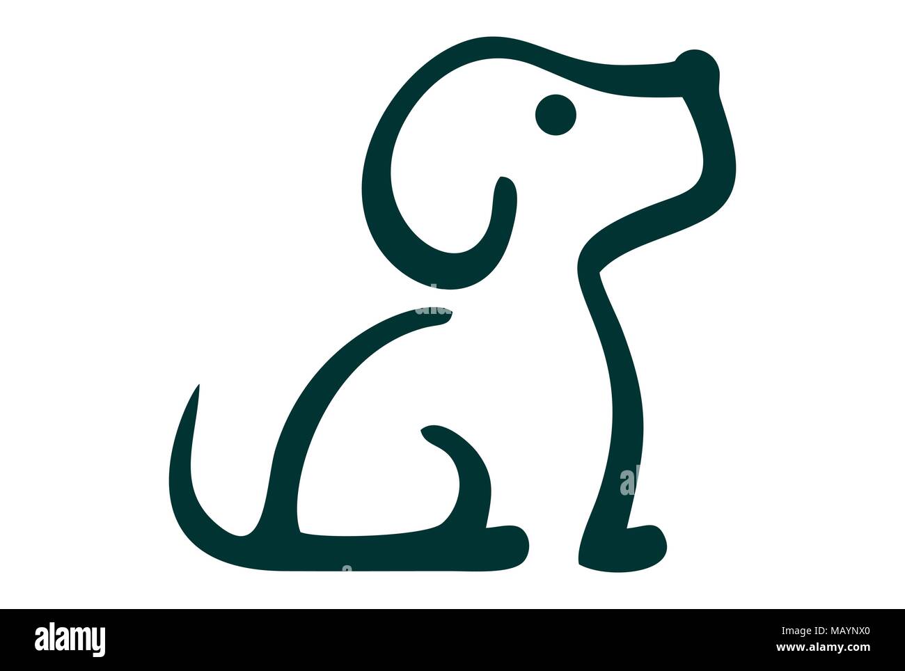 cute dog icon logo Stock Vector