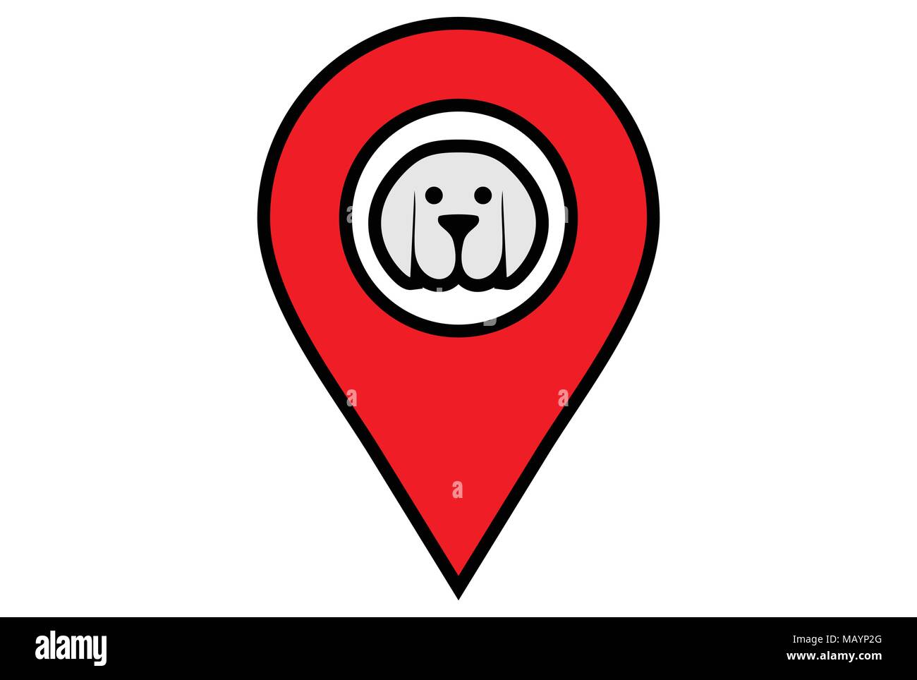 dog location logo vector icon Stock Vector