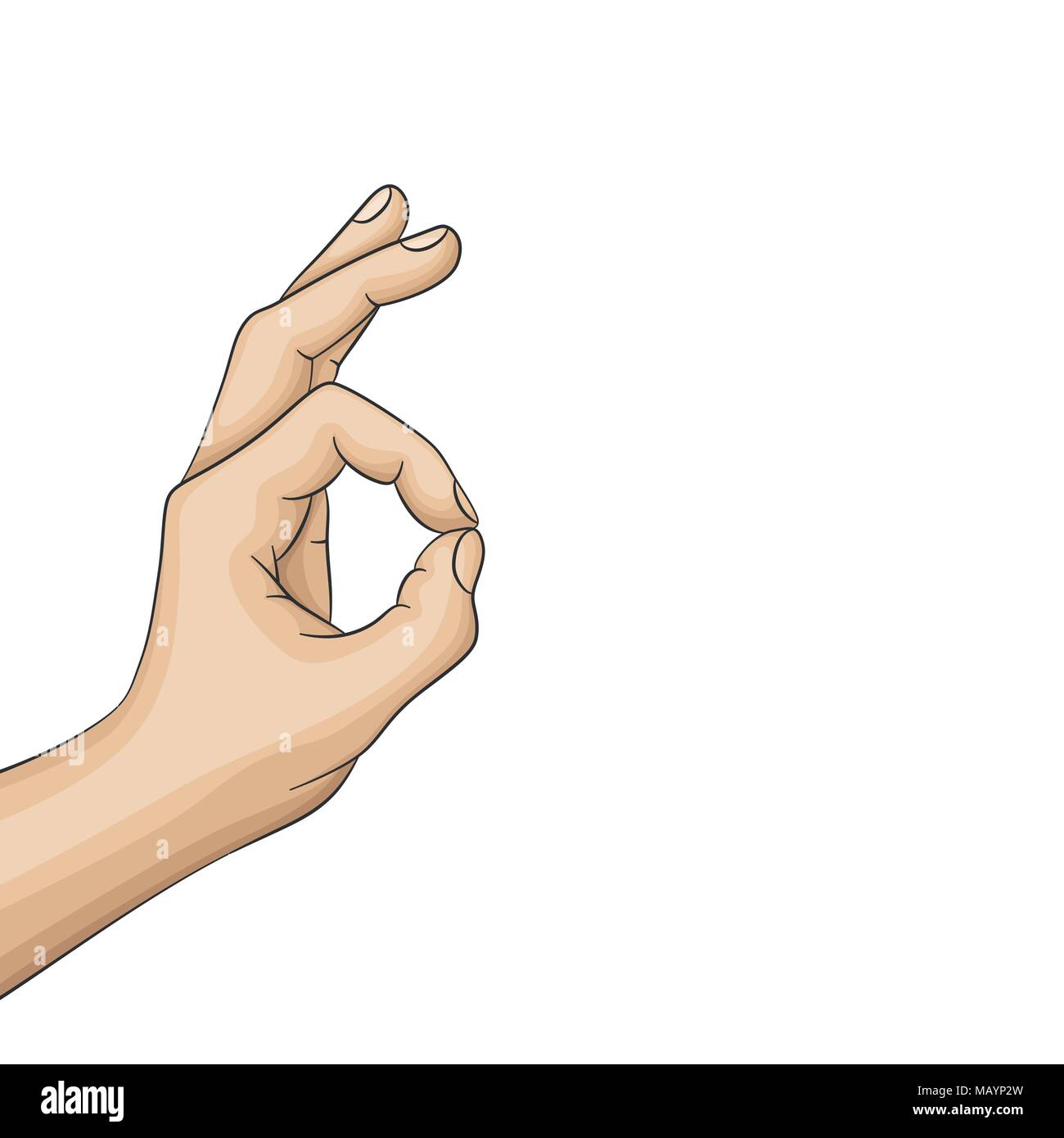 Hand gesture sign excellent or okay.  Stock Vector