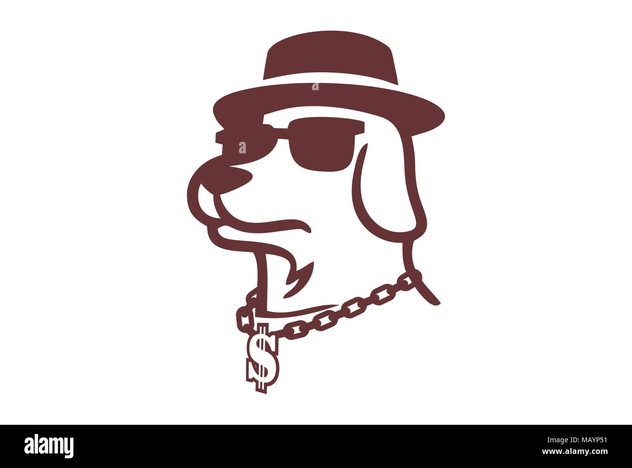 dollar dog logo icon Stock Vector