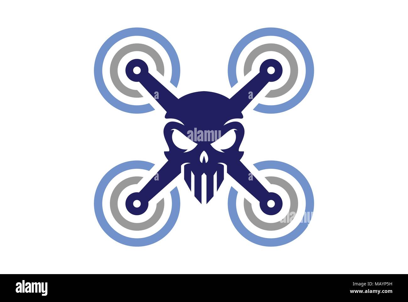 drone skull abstract logo icon Stock Vector