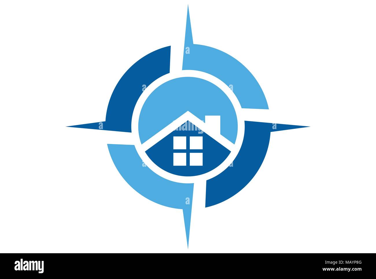 home house compass icon logo Stock Vector